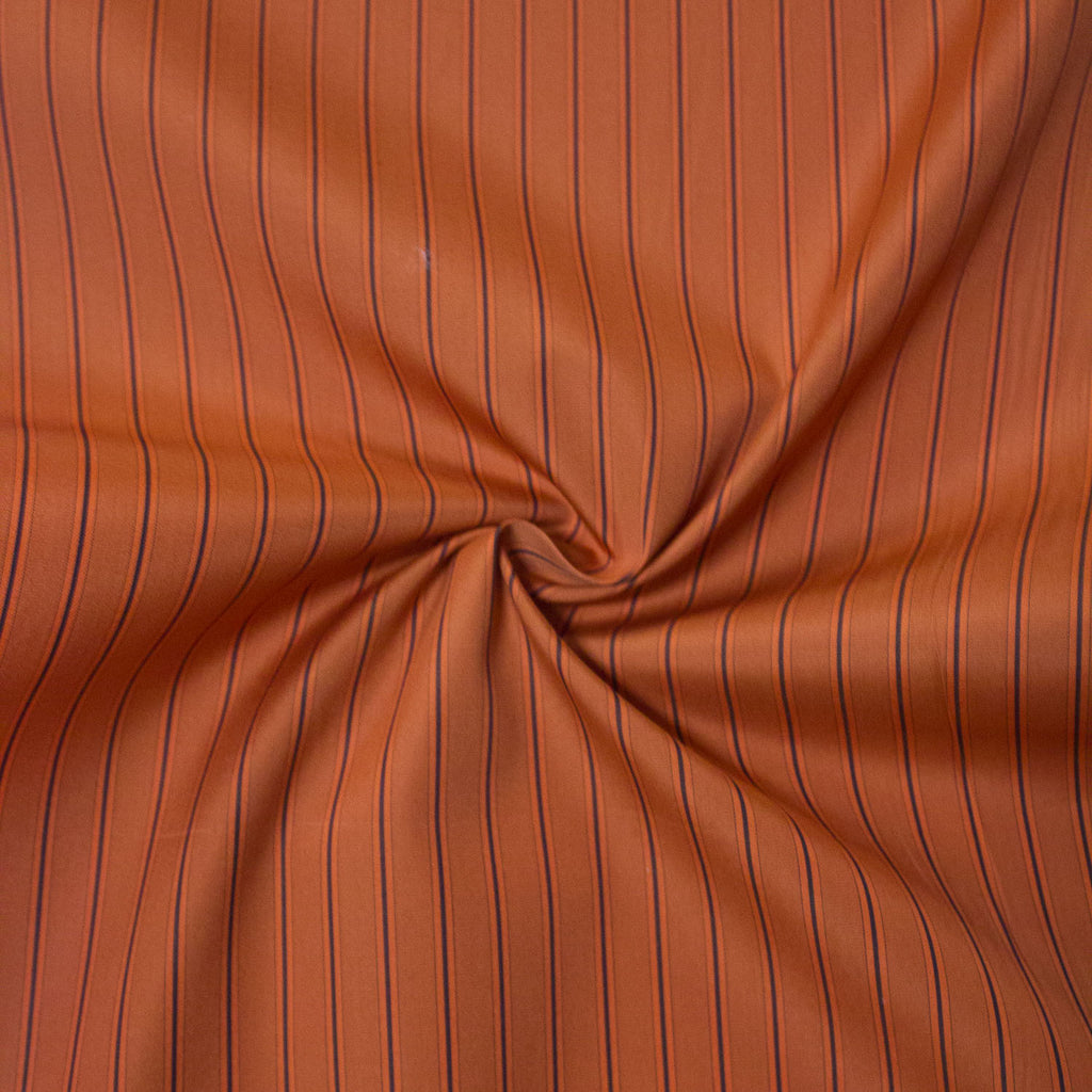 Orange Vertical Striped Cotton Fabric