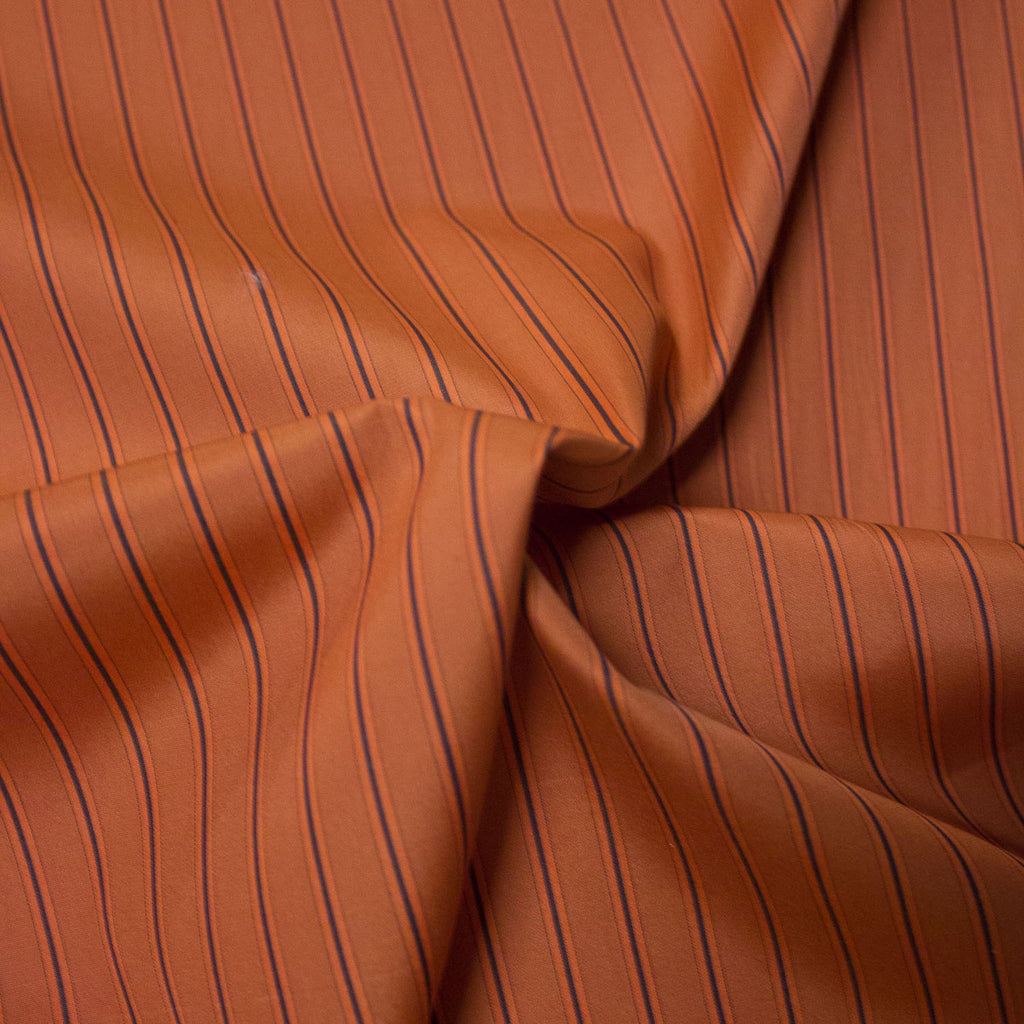 Orange Vertical Striped Cotton Fabric