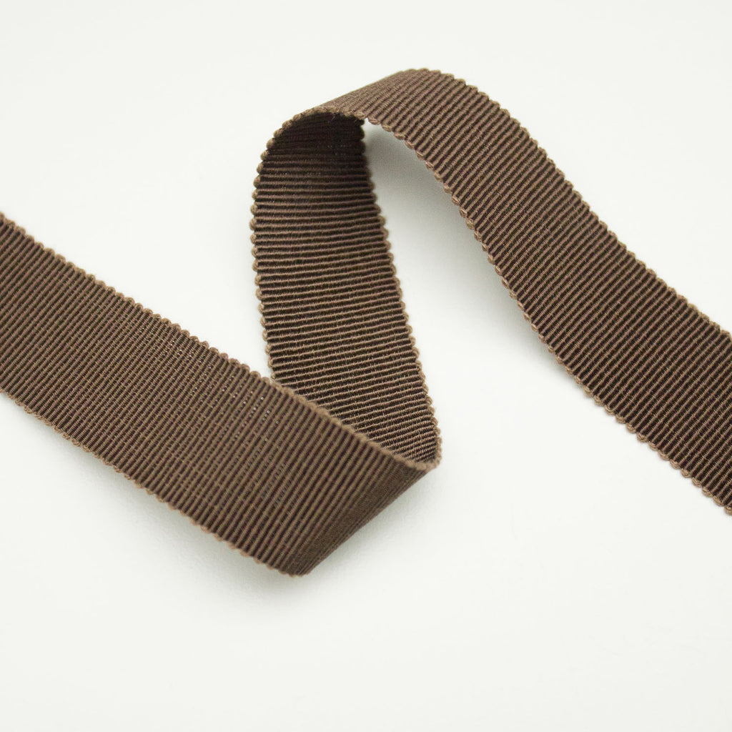 Brown Cotton Grosgrain Ribbon 25mm