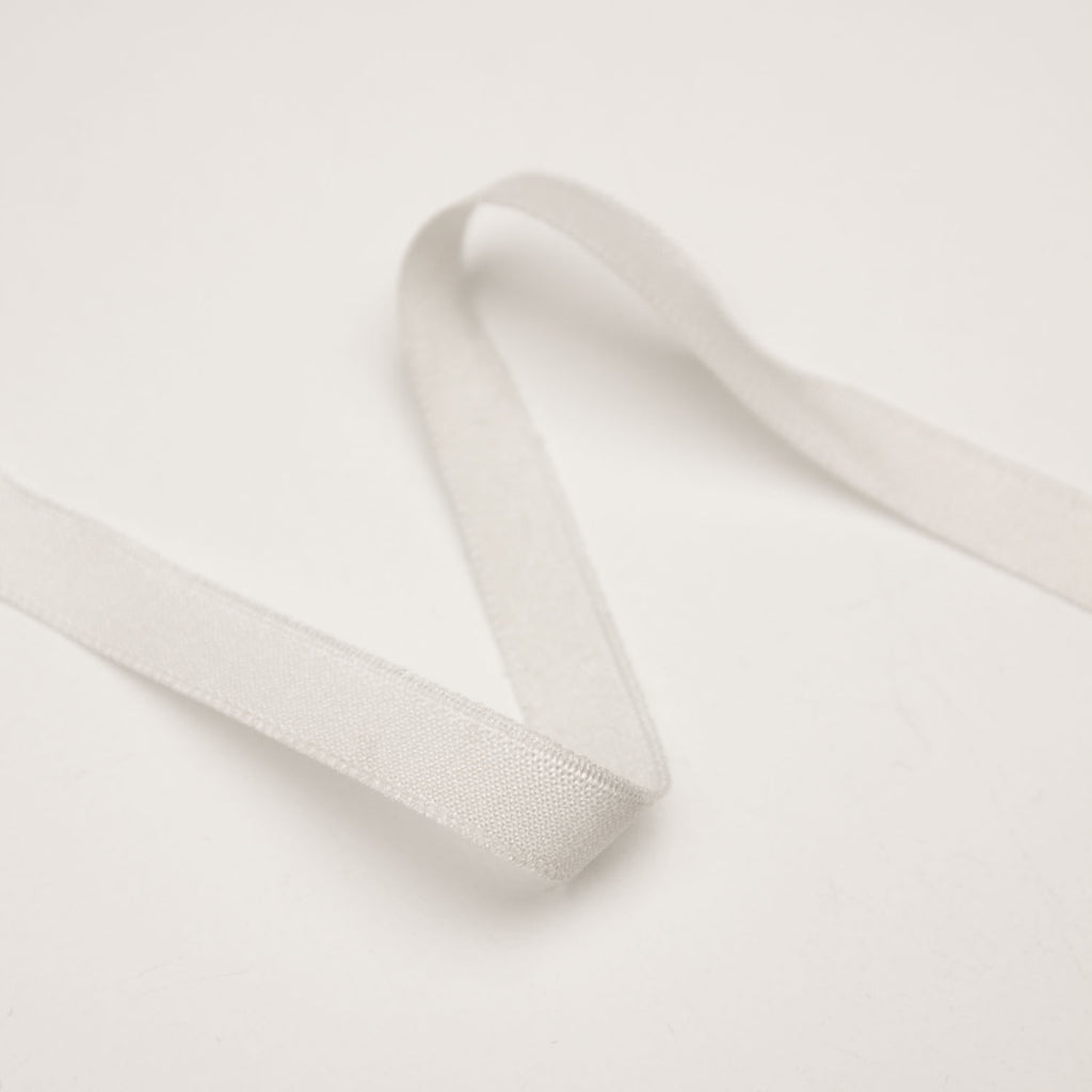 White Polyester Ribbon Stretch 9mm
