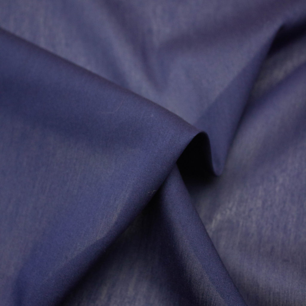 Evelon Purple Blue Cotton Voile Stretch