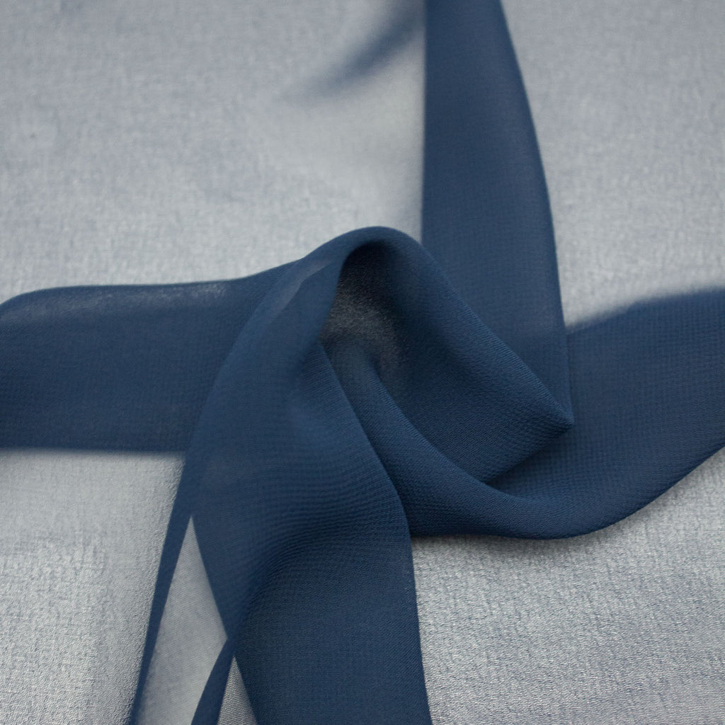 Tarin Dark Blue Voile Polyester