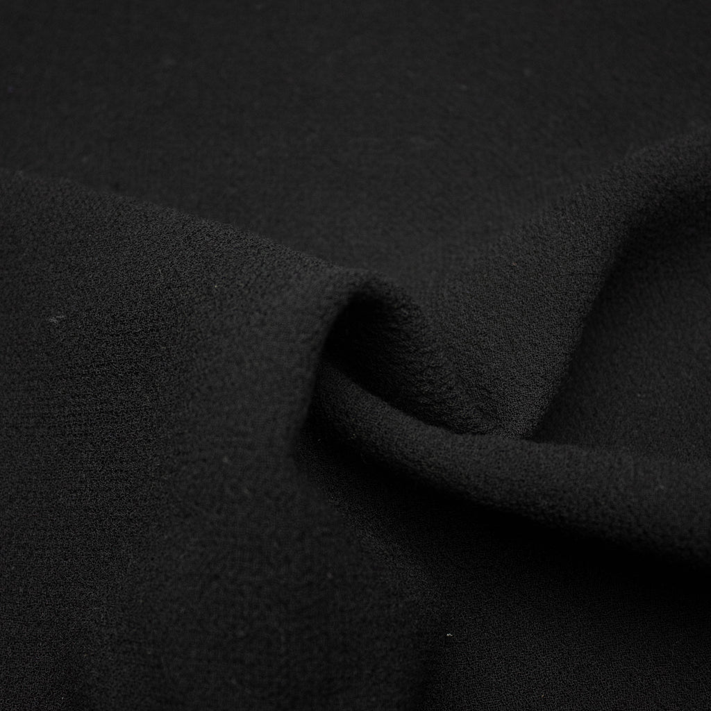 Avar Black Wool Crepe