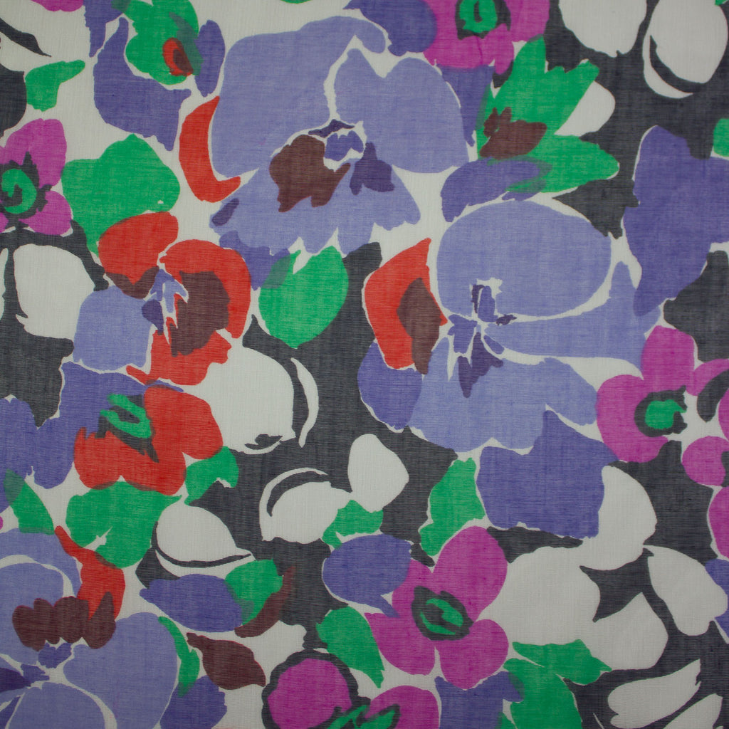 Florida Pattern Material Florida Multicolour Floral Cotton Voile Fabric | THE FABRIC SALES