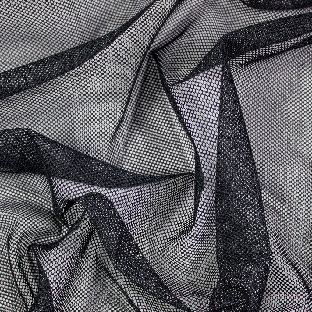 Max Black Netting Cotton Blend Fabric | THE FABRIC SALES