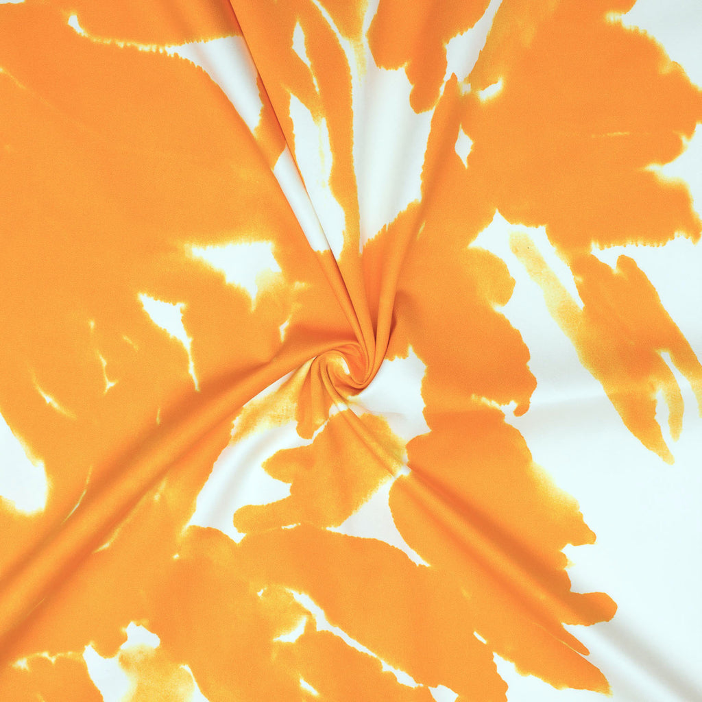 Florian Orange Abstract Cotton Twill - COUPON 110CM