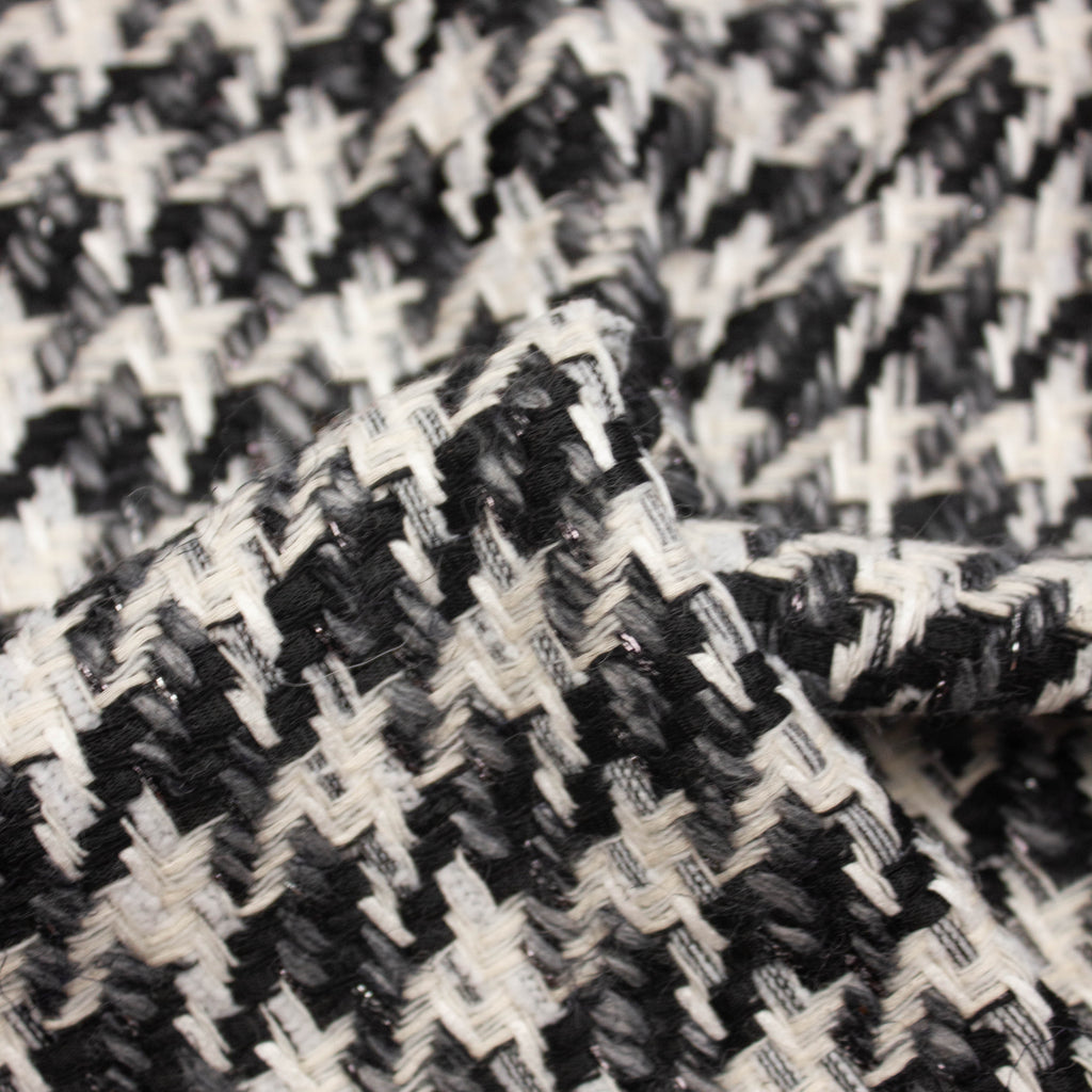 NEW Lord Albany Designer Upholstery Heavyweight Tweed Fabric- Black White  Melange- BTY