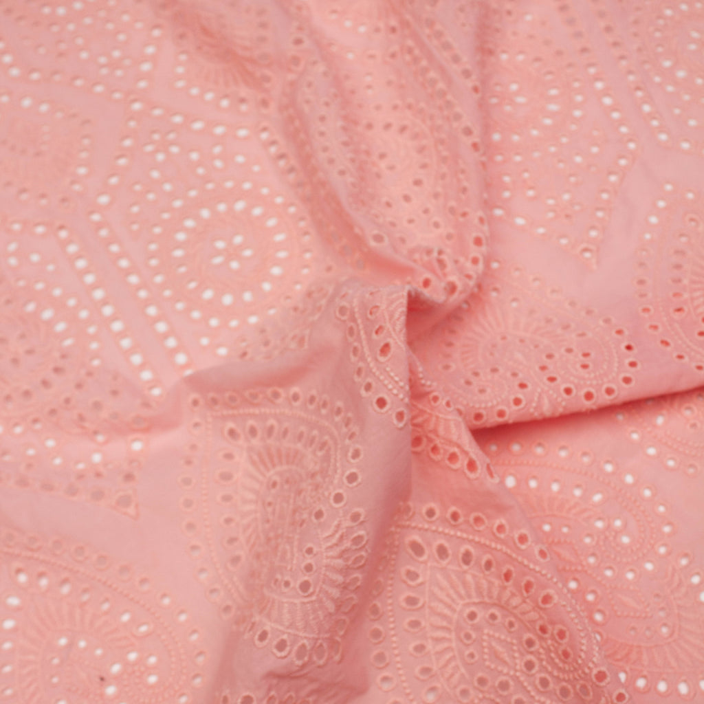 Kay Pink Embroidered Cotton | THE FABRIC SALES