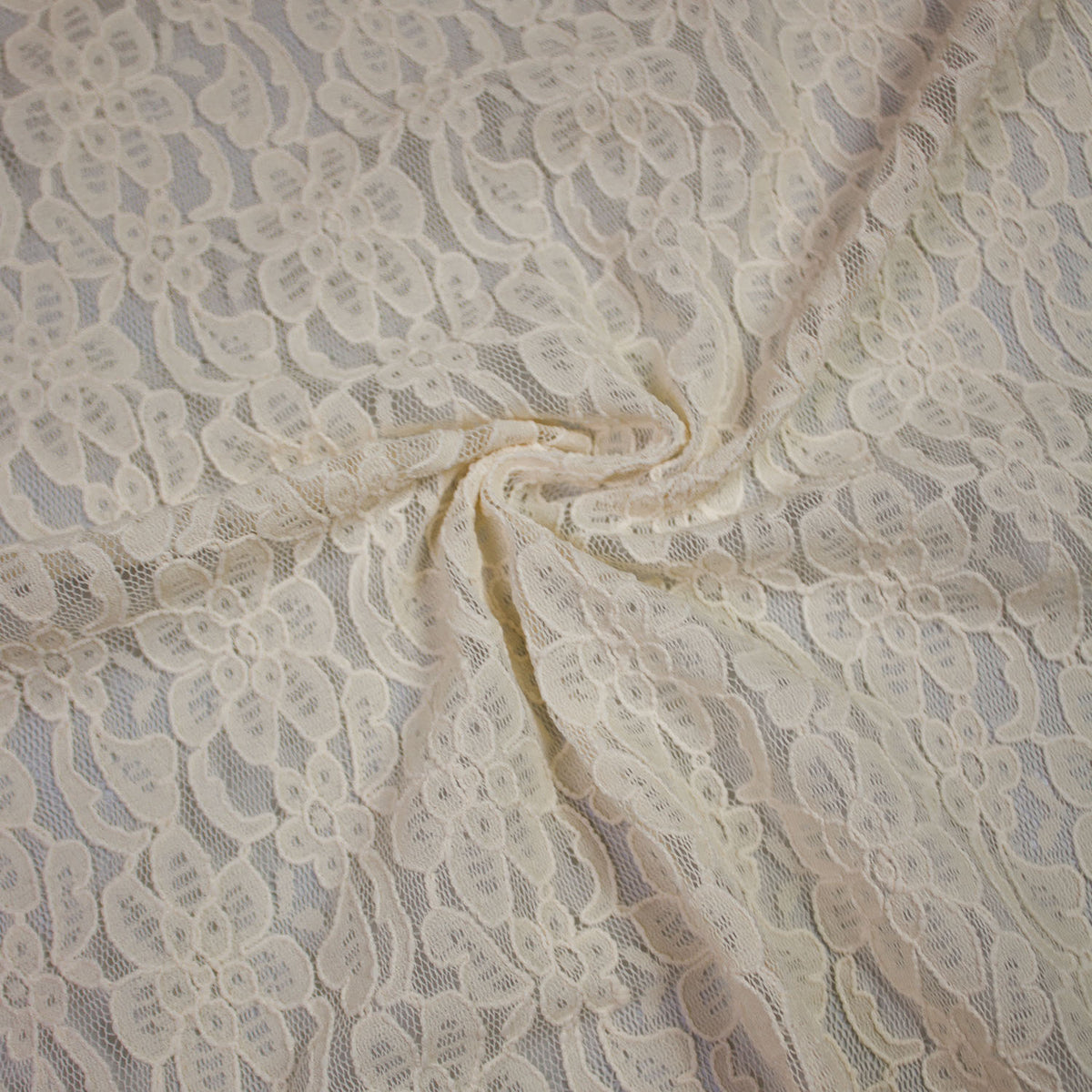 Nina Ecru Polyester Lace Stretch | THE FABRIC SALES