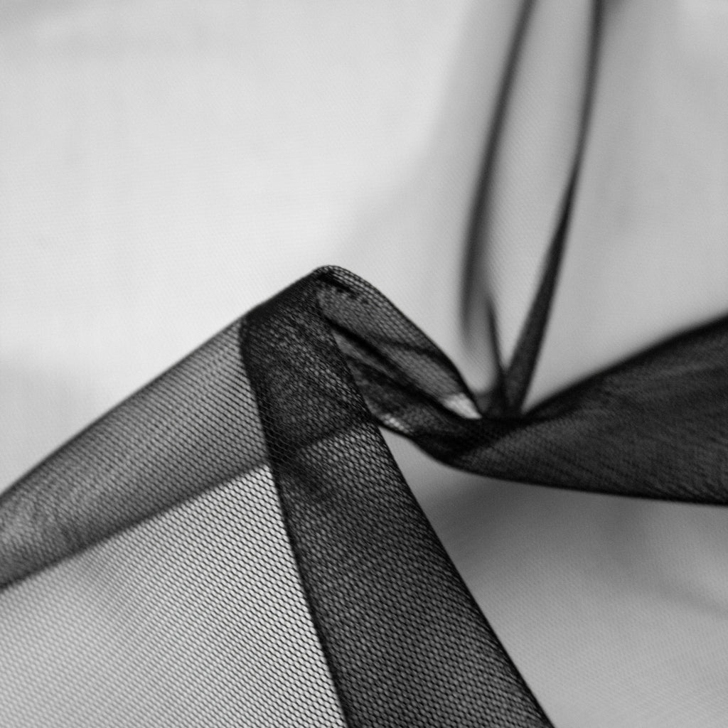 Patterned Tulle Luther Black Polyester Tulle Fabric | THE FABRIC SALES