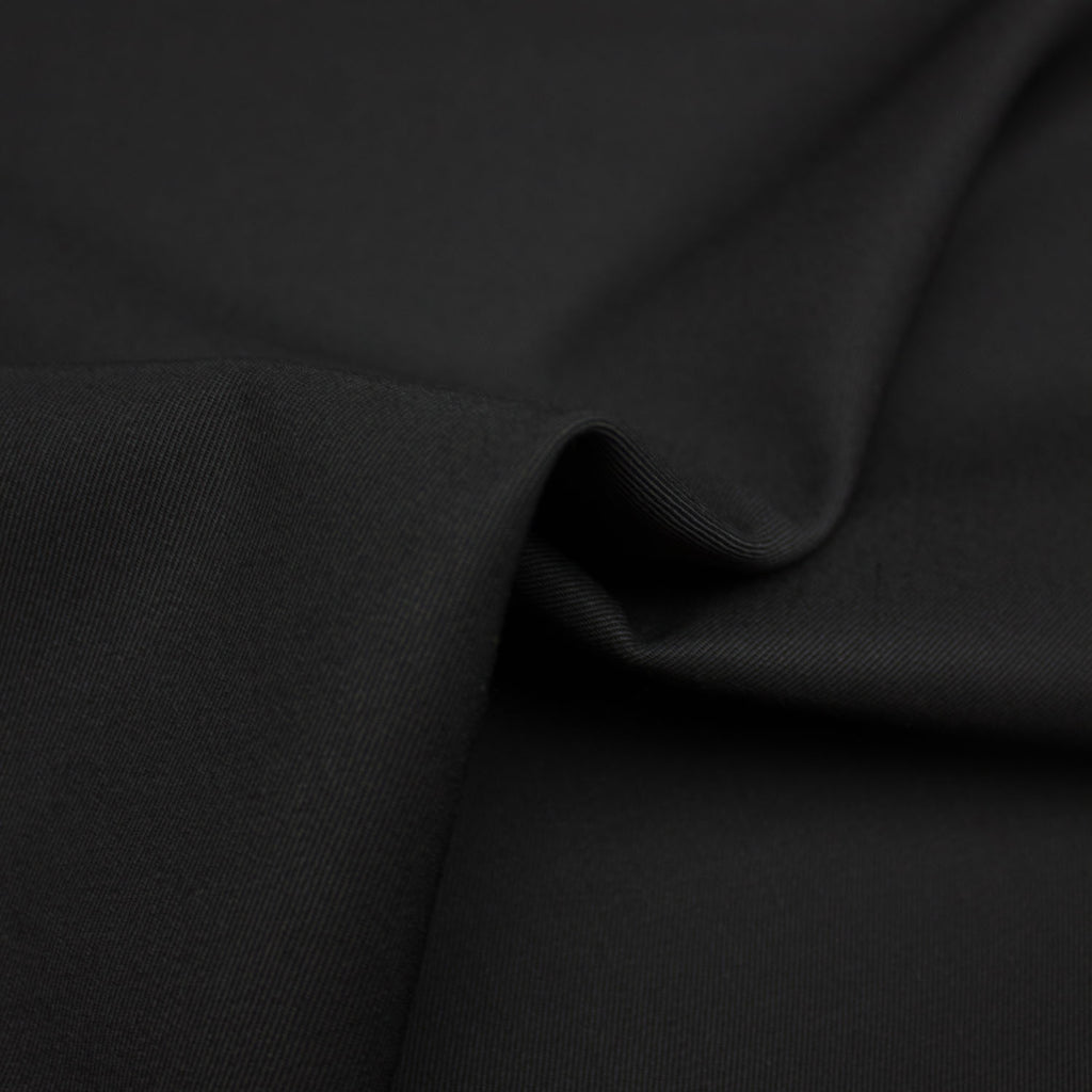 Black Wool Twill Solid