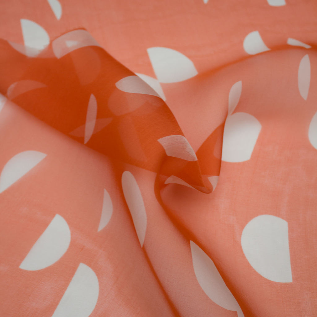 Raina Orange Dotted Silk Organza SHOWROOM SAMPLE 34CM X 60CM